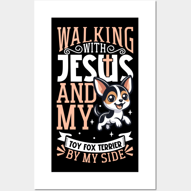 Jesus and dog - Toy Fox Terrier Wall Art by Modern Medieval Design